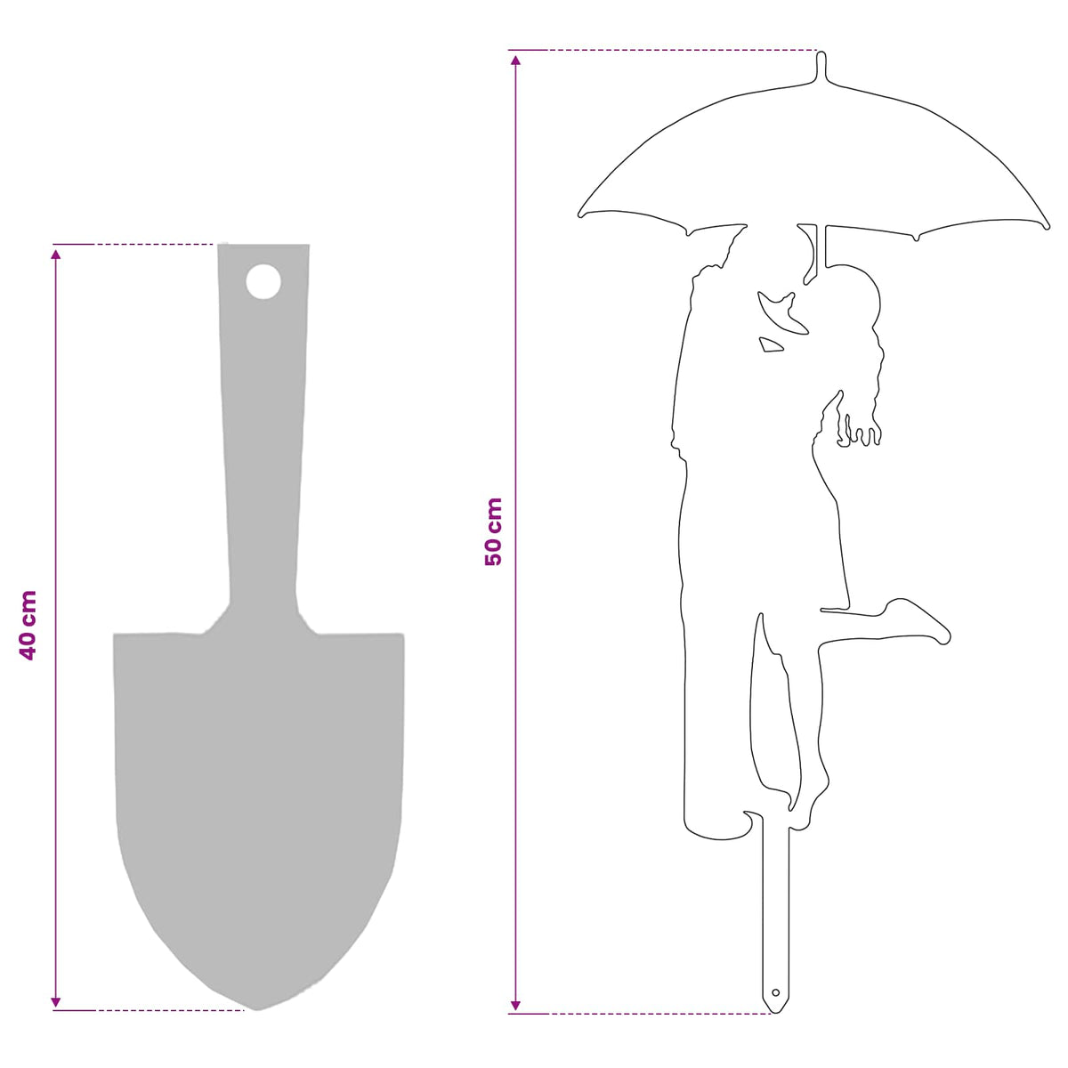 Garden Stake 50 x 24.5 cm Steel Black