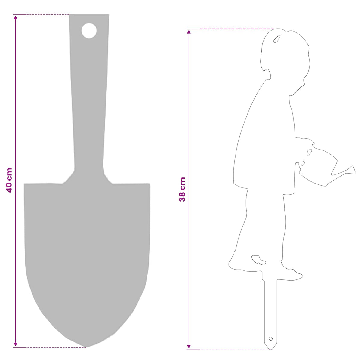 Garden Stake 38 x 15 cm Steel Black