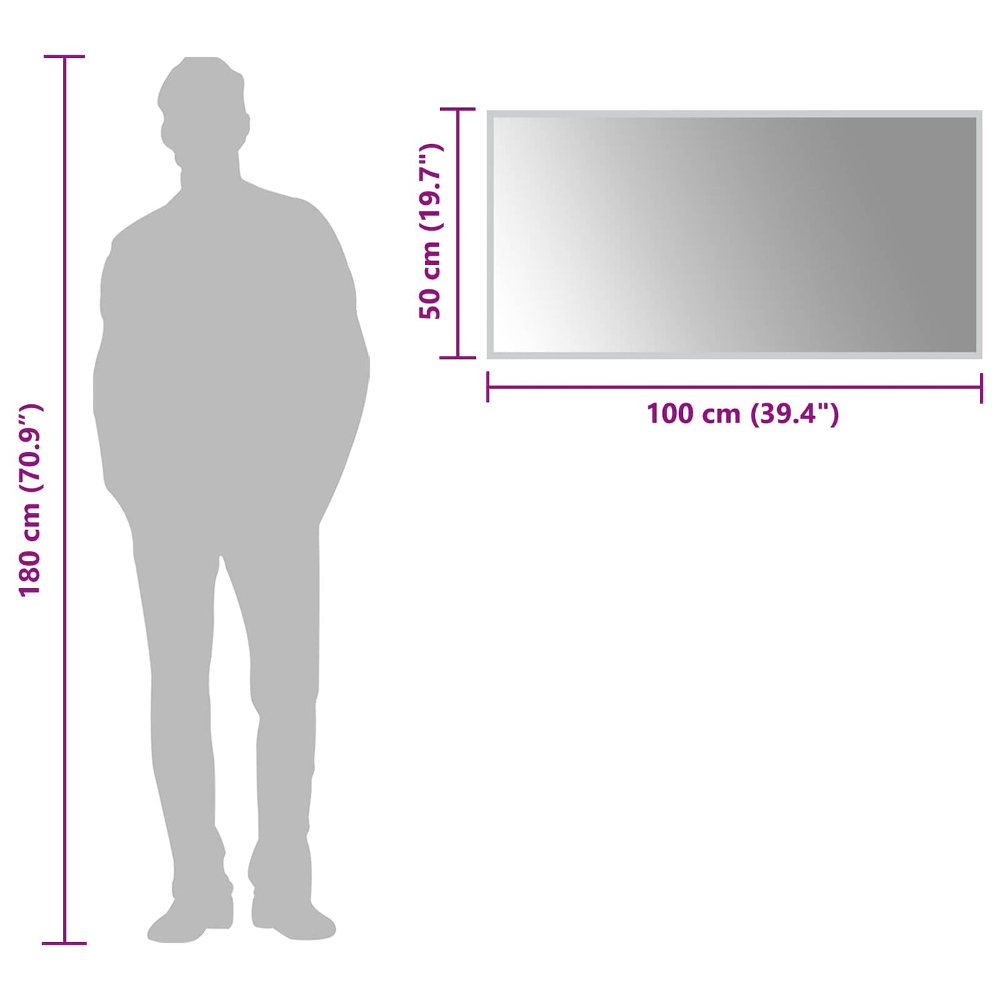 LED Bathroom Mirror Transparent 100 x 50 cm Tempered Glass