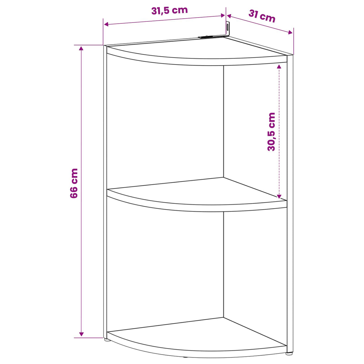Corner Shelf 2-Tier 31.5 x 31 x 66 cm Engineered Wood Old Wood