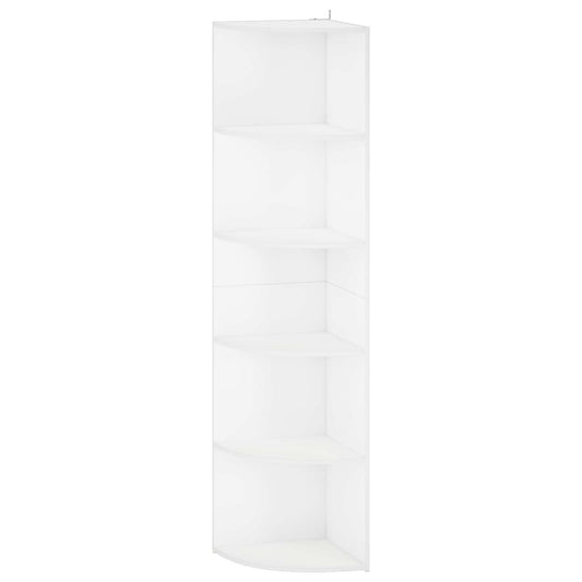 Corner Shelf 5-Tier 41.5 x 41.5 x 178 cm Engineered Wood White