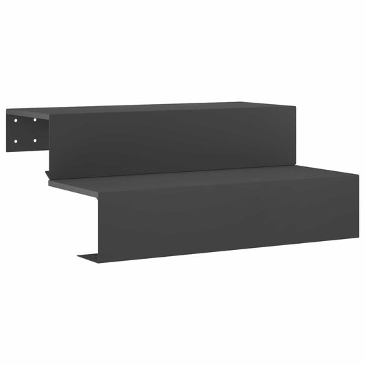 2-Step Garden Stairs 80.5 x 56.5 x 34 cm Steel Black