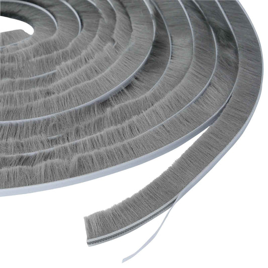 Self-Adhesive Door Brush Seal 10 m PP Grey