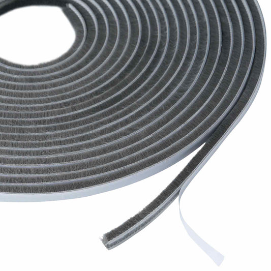 Self-Adhesive Door Brush Seal 25 m PP Grey
