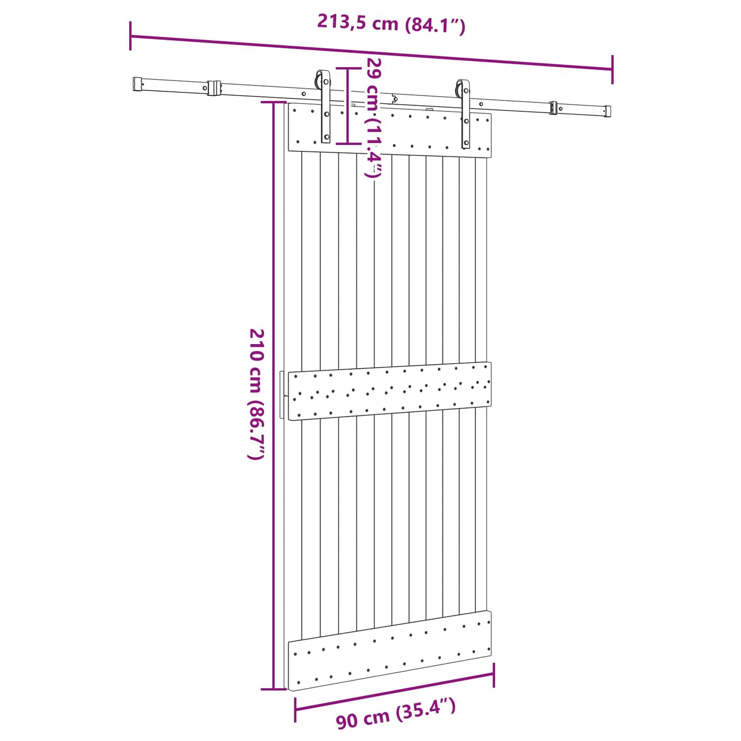 Sliding Door NARVIK Natural and Black