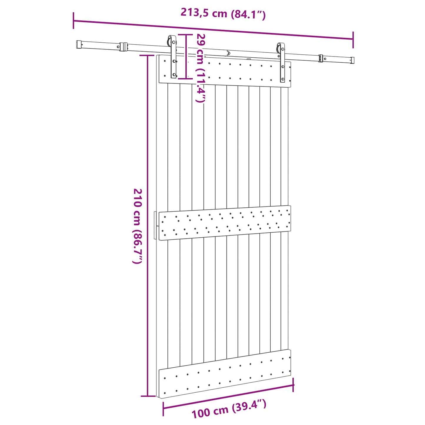 Sliding Door NARVIK Natural and Black