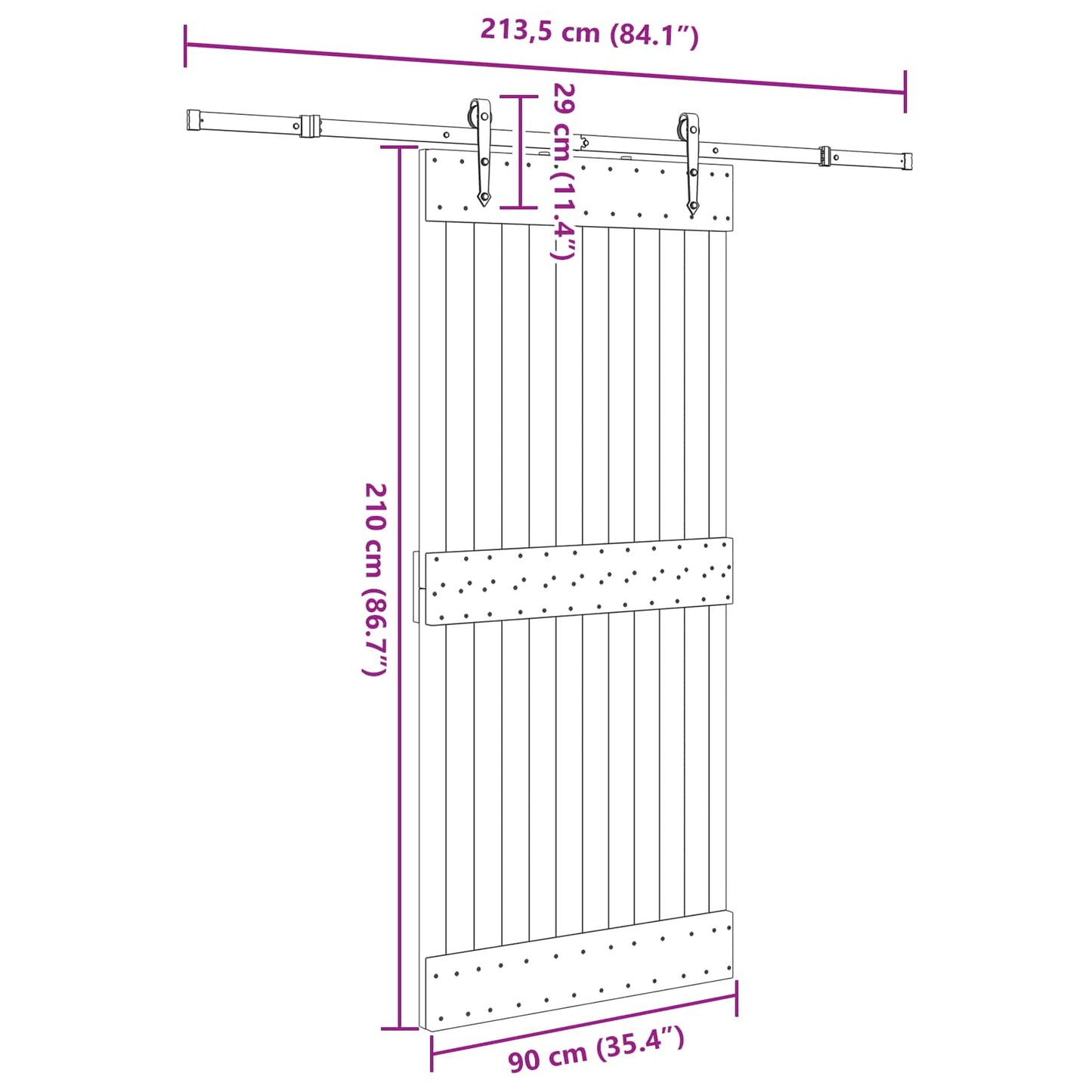 Sliding Door NARVIK Natural and Black