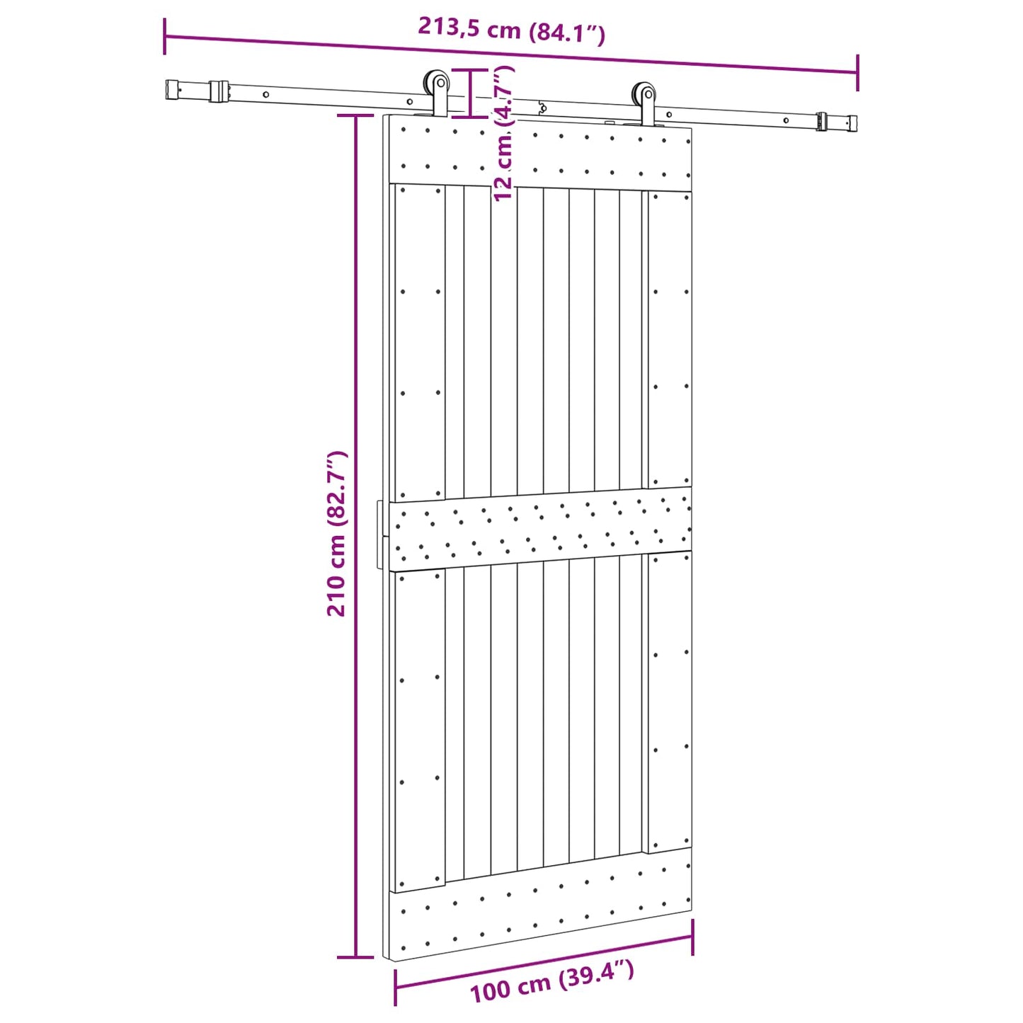 Sliding Door NARVIK Natural and Black