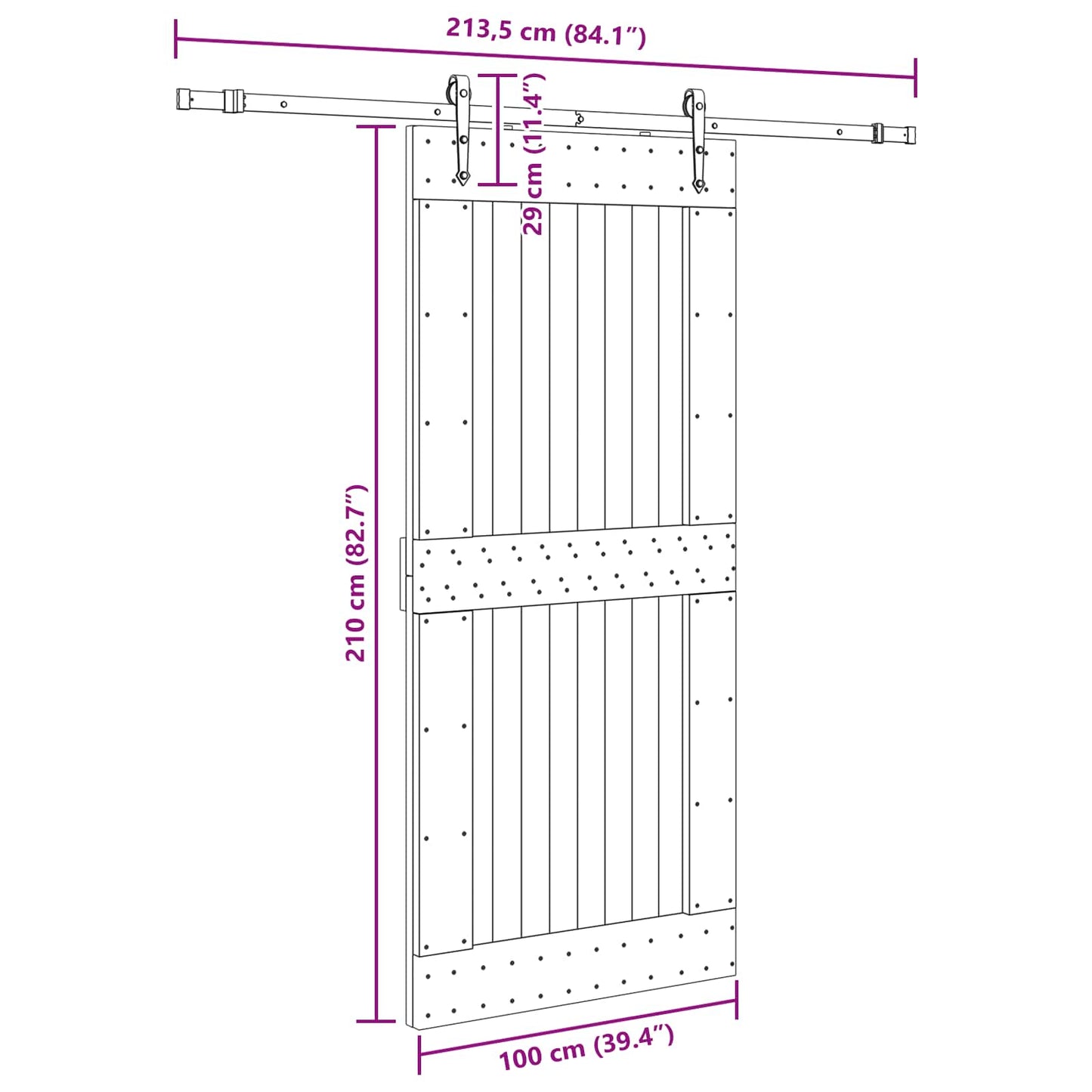 Sliding Door NARVIK Natural and Black