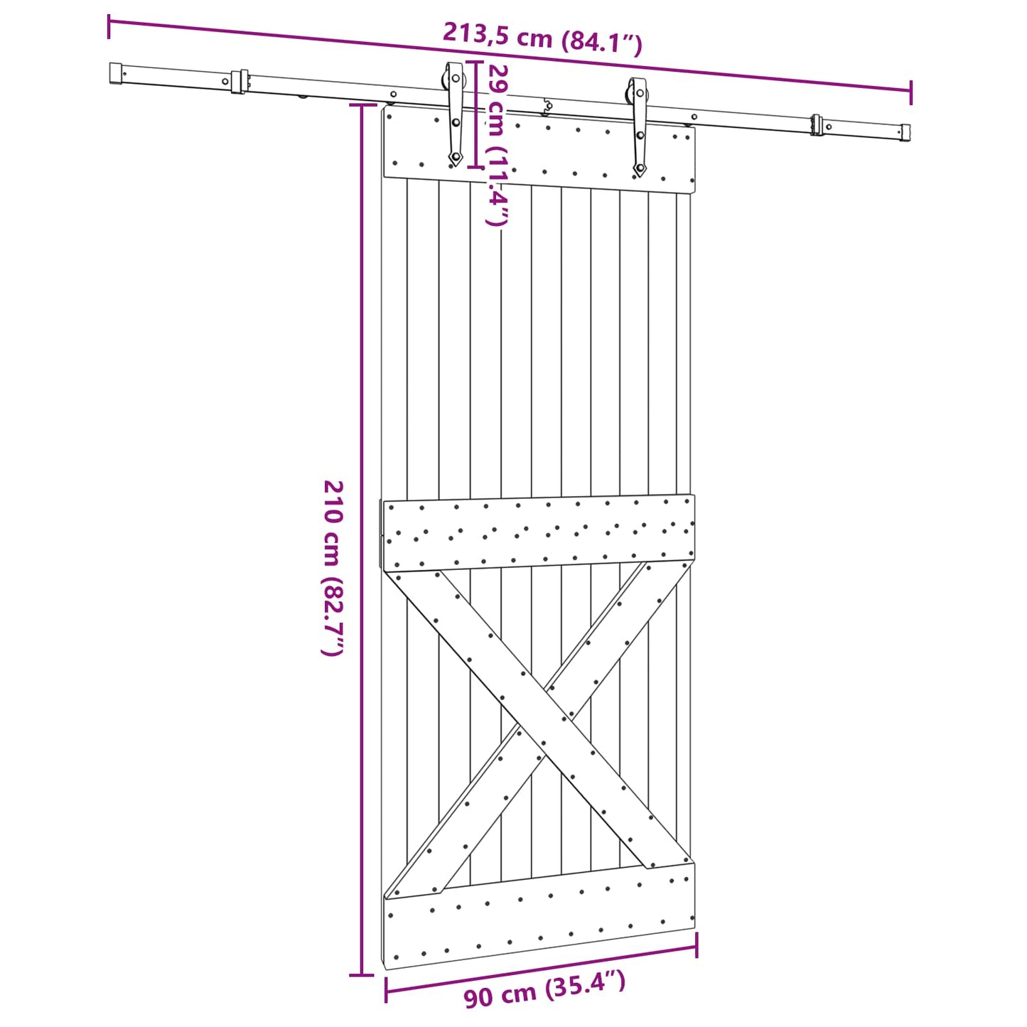 Sliding Door NARVIK Natural and Black