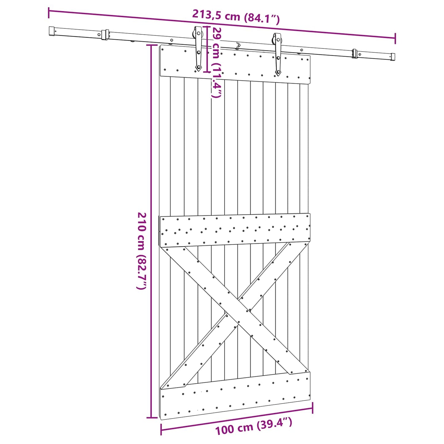 Sliding Door NARVIK Natural and Black