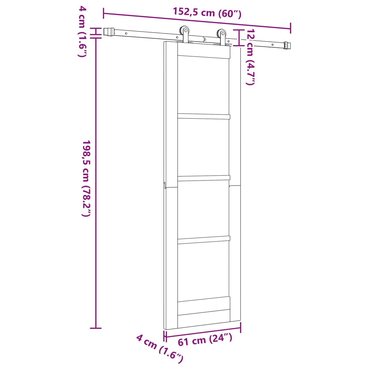 Sliding Door ORKDAL 61 x 198.5 cm Solid Pine Wood Natural