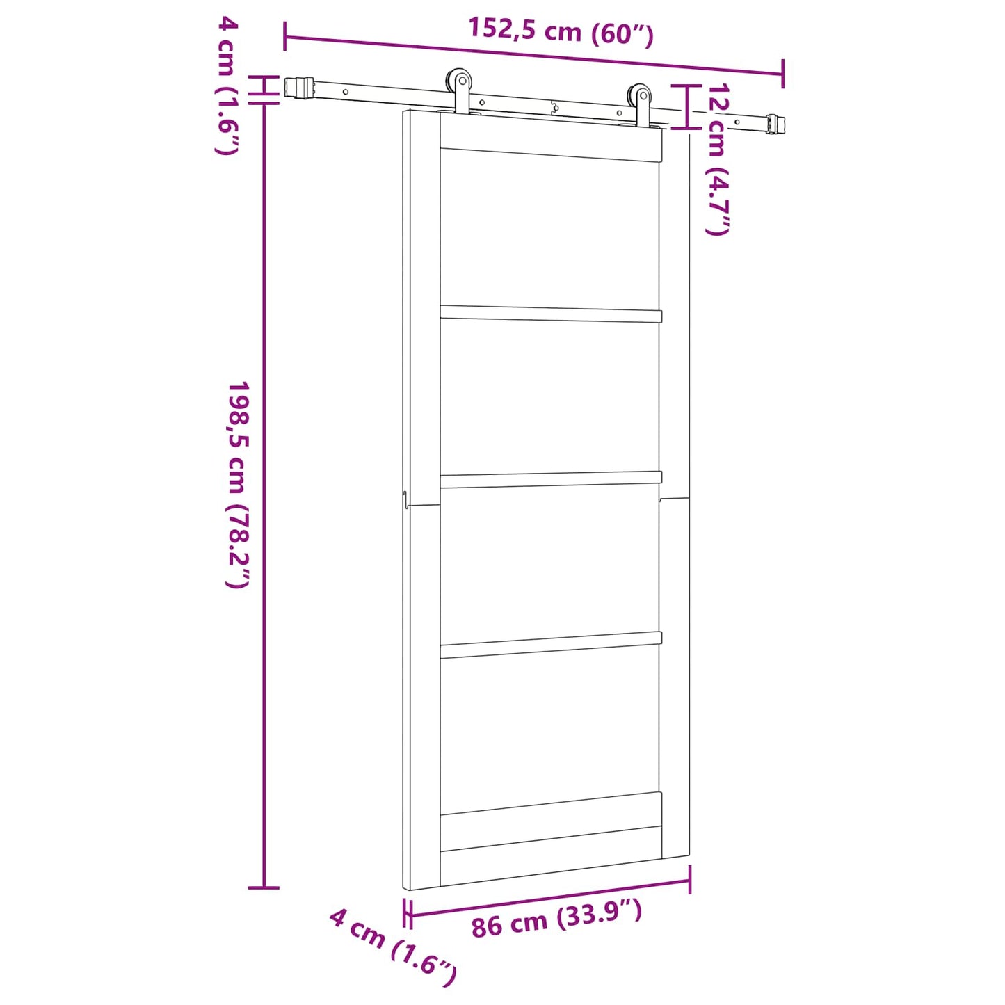Sliding Door ORKDAL 86 x 198.5 cm Solid Pine Wood Natural
