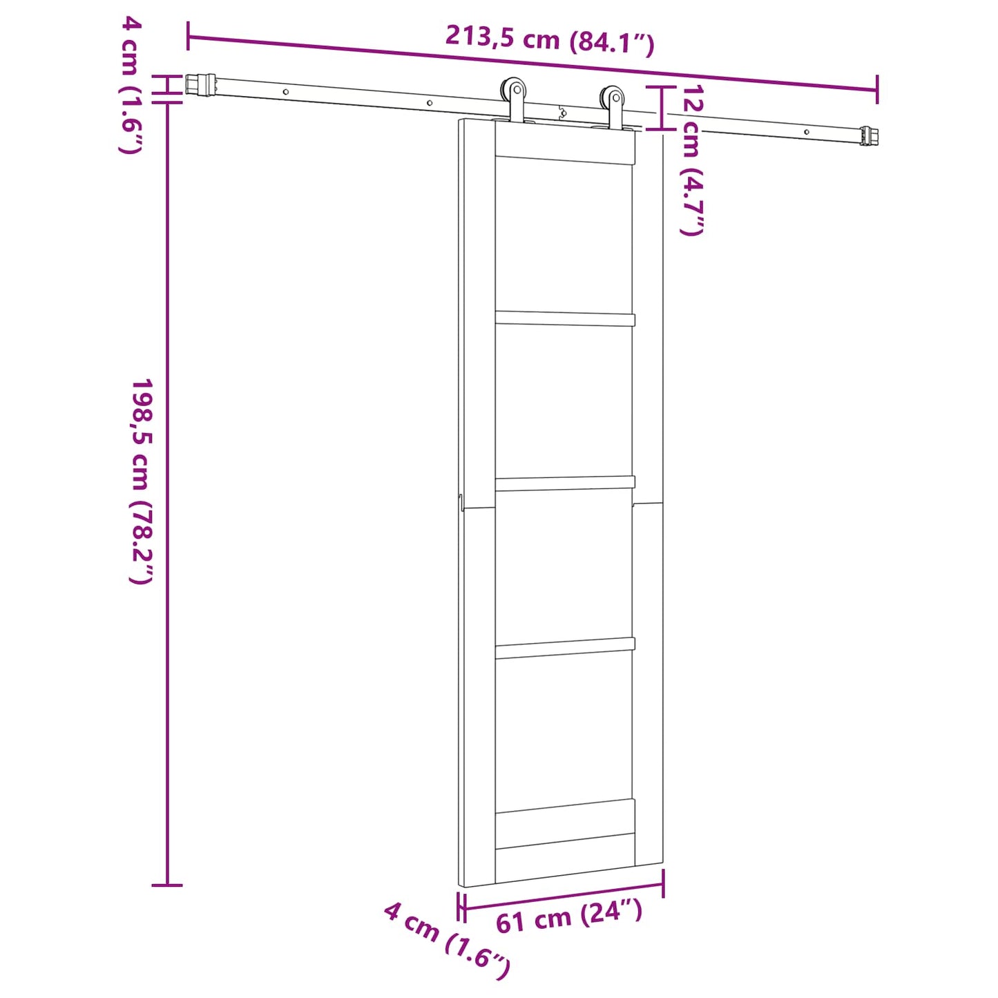 Sliding Door ORKDAL 61 x 198.5 cm Solid Pine Wood Natural