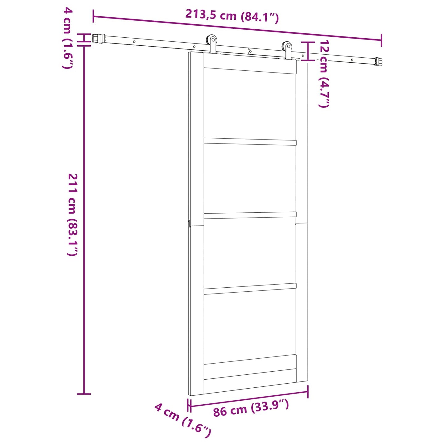 Sliding Door ORKDAL 86 x 211 cm Solid Pine Wood Natural