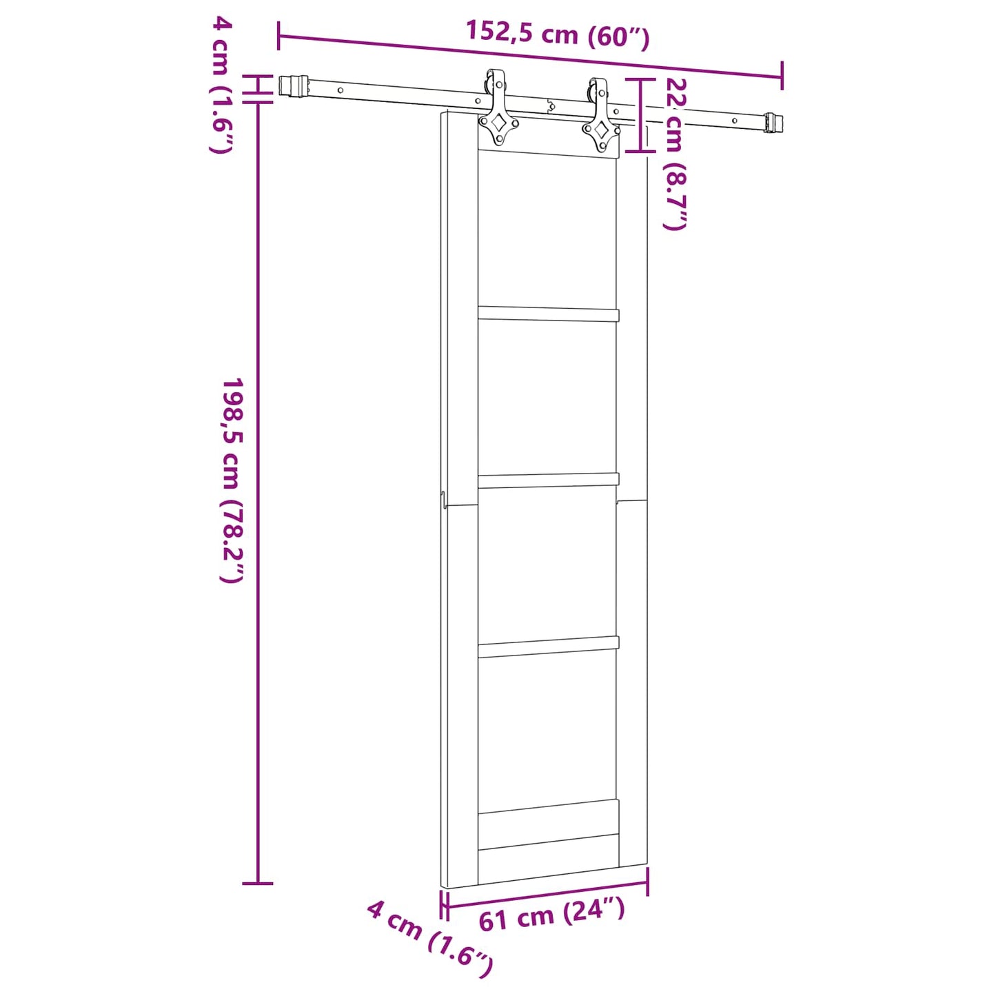 Sliding Door ORKDAL 61 x 198.5 cm Solid Pine Wood Natural