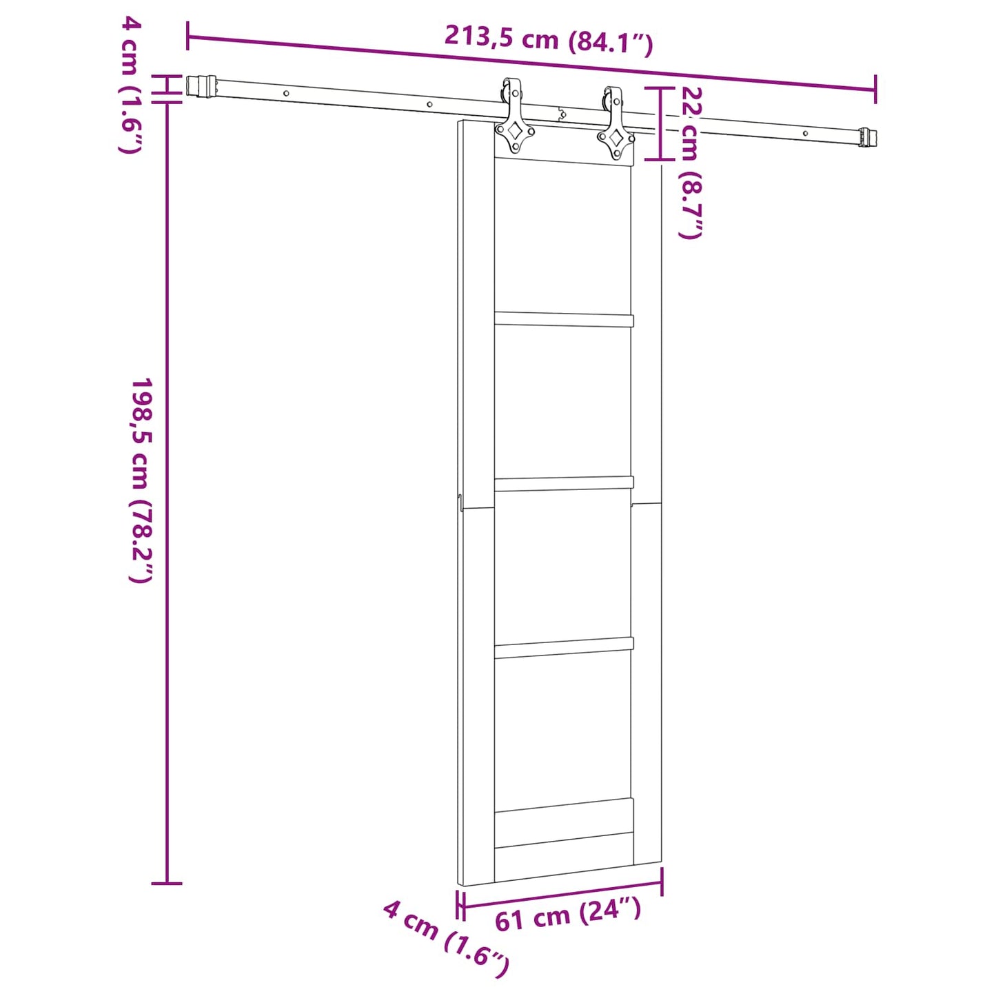 Sliding Door ORKDAL 61 x 198.5 cm Solid Pine Wood Natural
