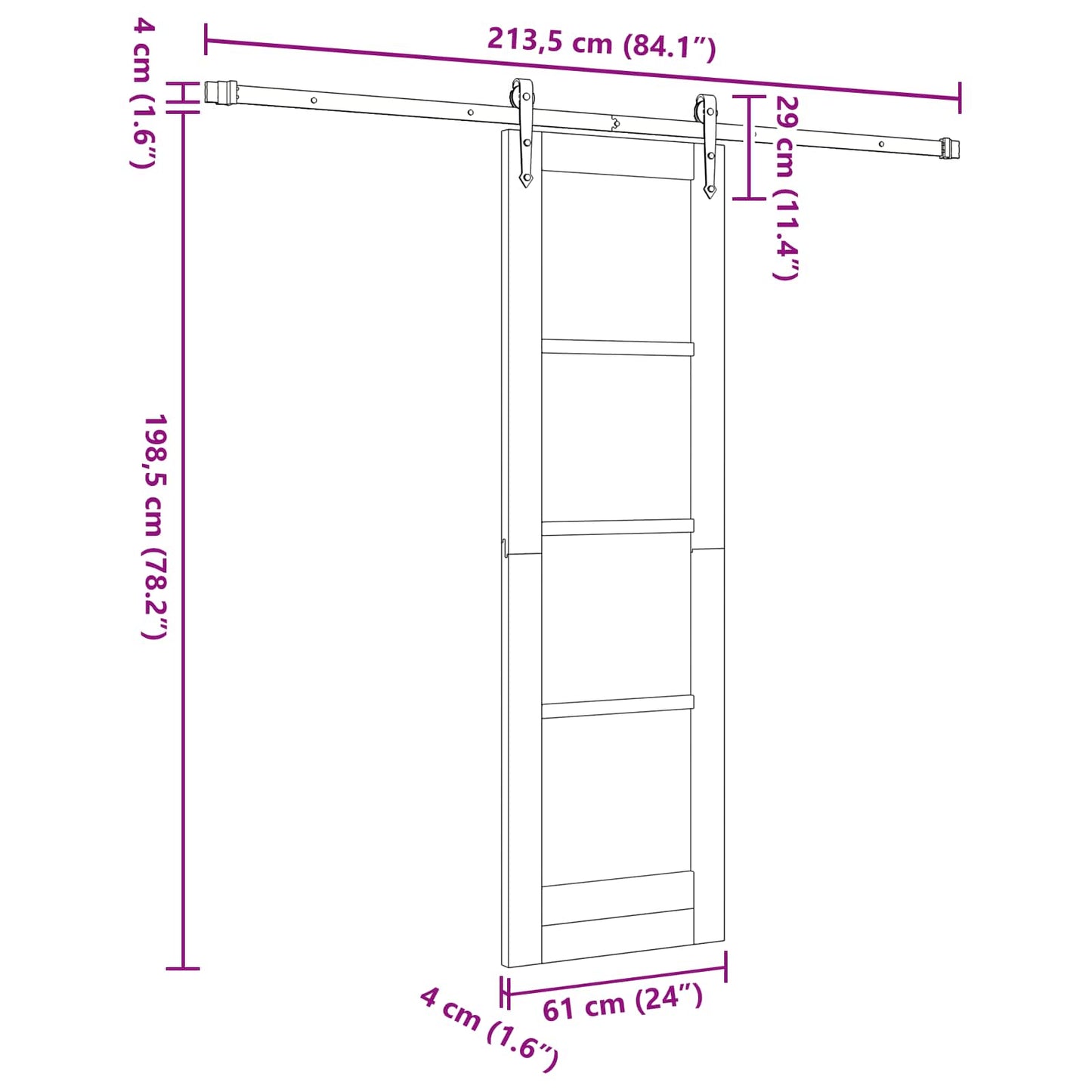 Sliding Door ORKDAL 61 x 198.5 cm Solid Pine Wood Natural
