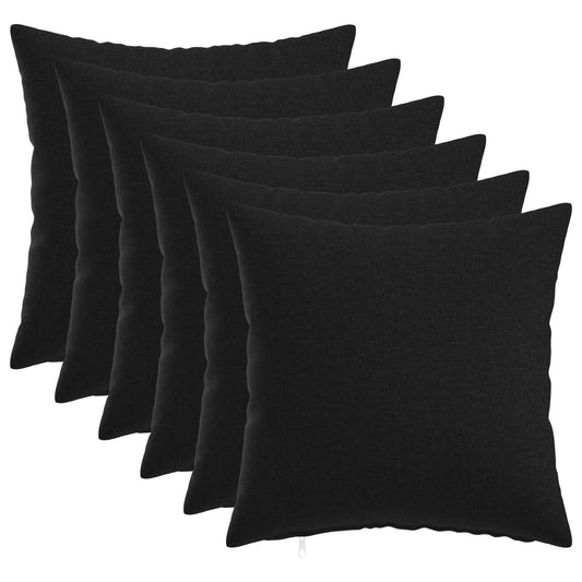 Throw Pillow 6 pcs HEERLEN Black 30 x 30 cm Fabric