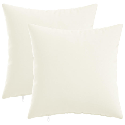 Throw Pillow 2 pcs HEERLEN White 40 x 40 cm Fabric