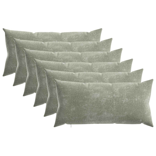 Throw Pillow 6 pcs HEERLEN Green 40 x 70 cm Chenille Fabric