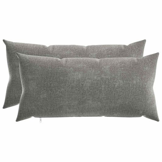 Throw Pillow 2 pcs HEERLEN Dark Grey 40 x 80 cm Chenille Fabric