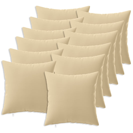 Cushion with Pillow HEERLEN 12 pcs Beige Polyester