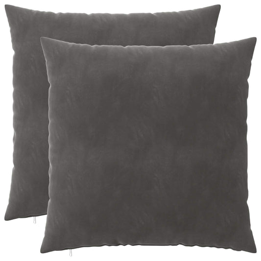 Cushion with Pillow HEERLEN 2 pcs Dark Grey Velvet