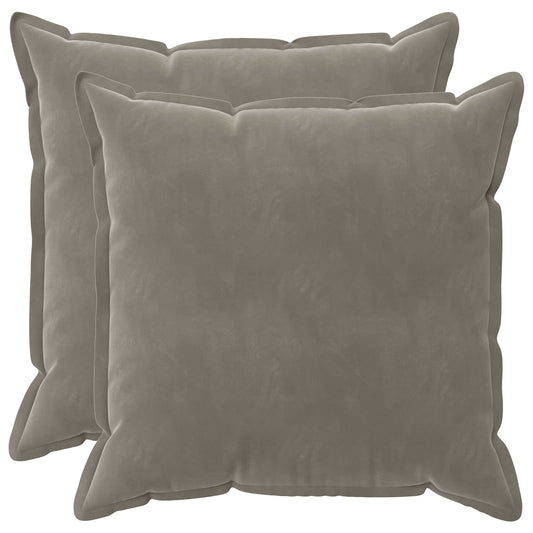 Cushion with Pillow HOUTEN 2 pcs Light Grey Velvet