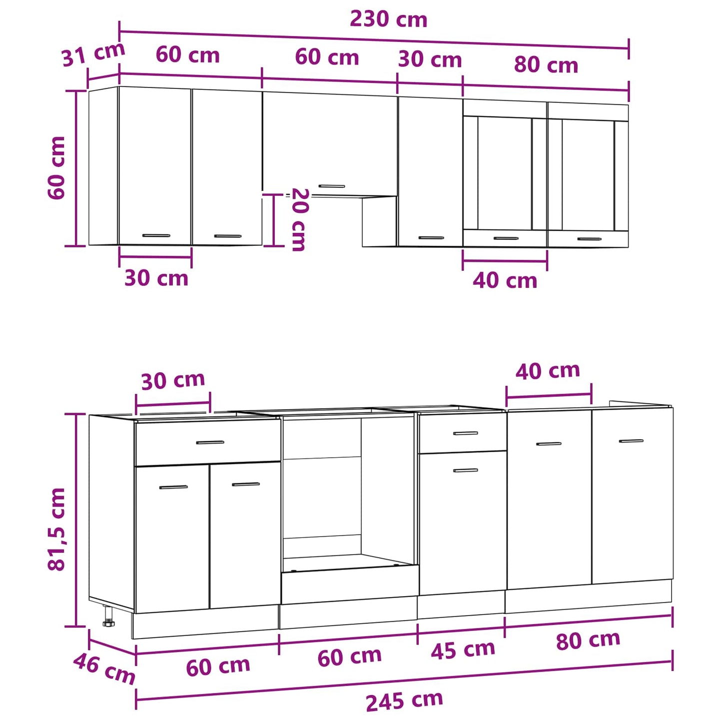 Kitchen Unit Lyon 8 pcs Engineered Wood