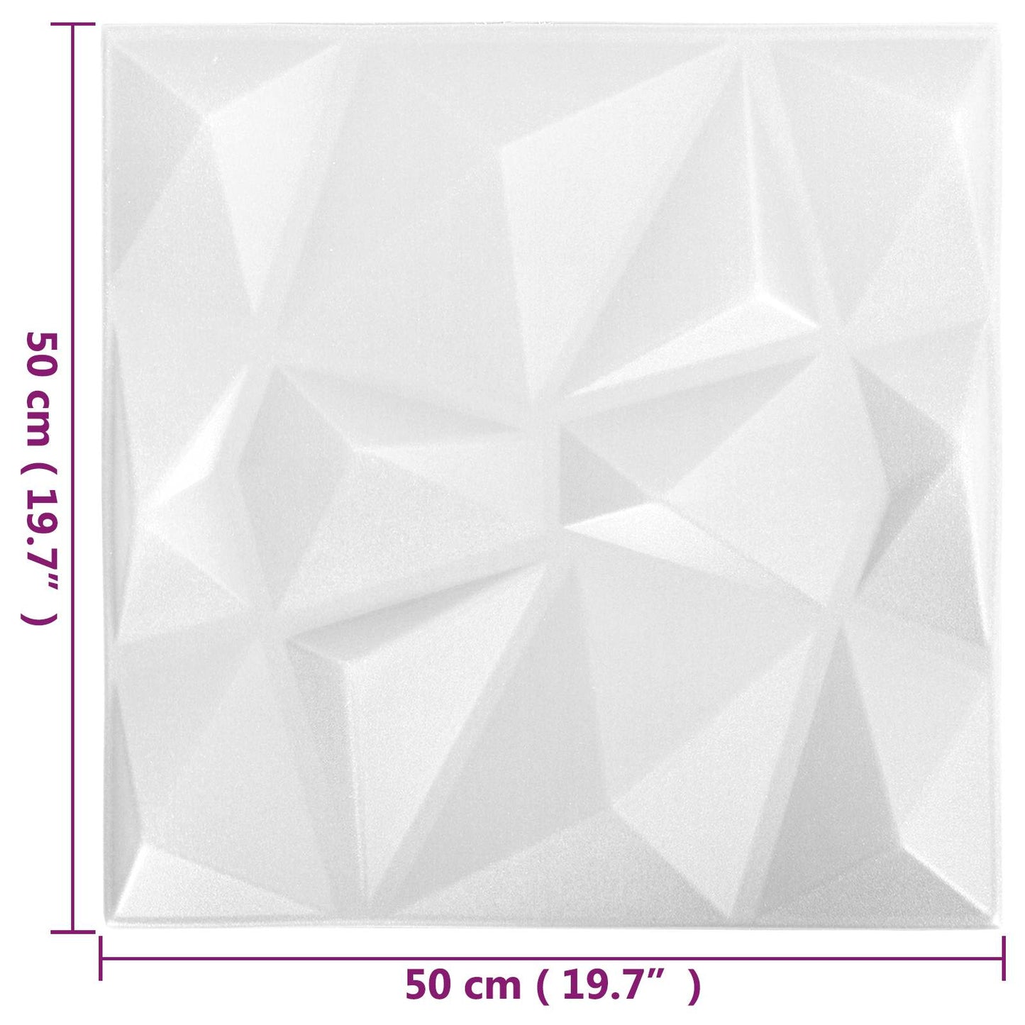 Wall Panels 12 pcs 50 x 50 cm Origami White XPS Foam