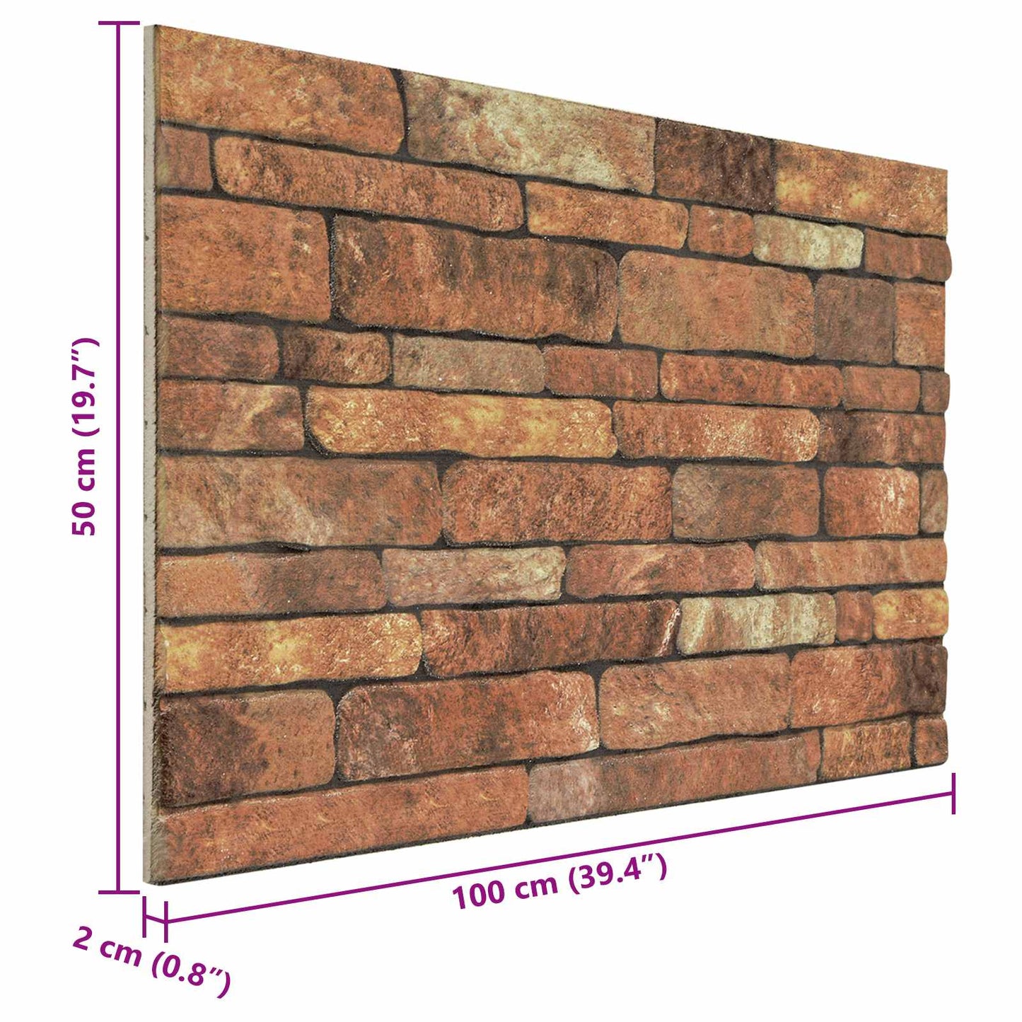 Wall Panels 10 pcs Brown and White 100 x 50 cm EPS Foam