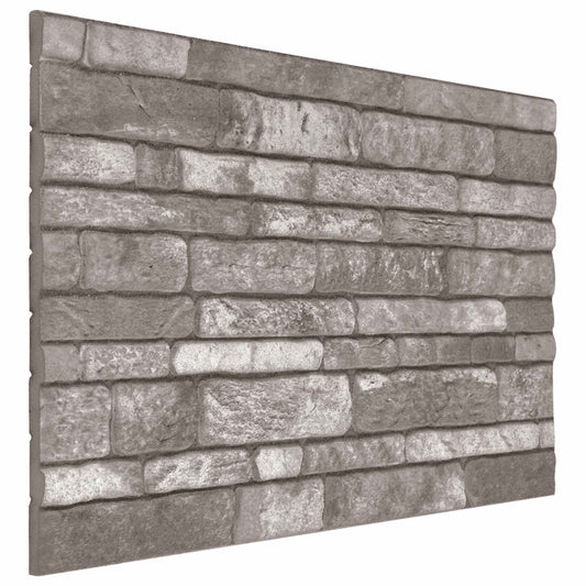 Wall Panels 10 pcs 100 x 50 cm Dark Grey EPS Foam