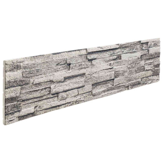 Wall Panels 10 pcs 100 x 25 cm Light Grey EPS Foam