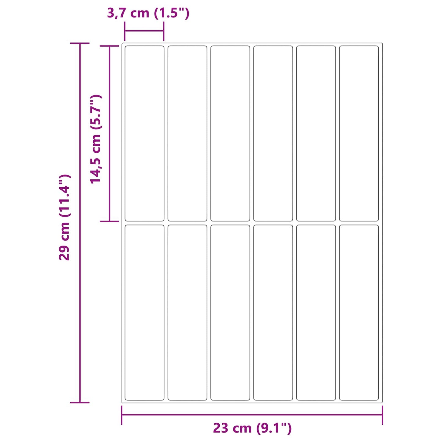 Rectangular Tile 20 pcs Blue 29 x 23 x 0.08 cm