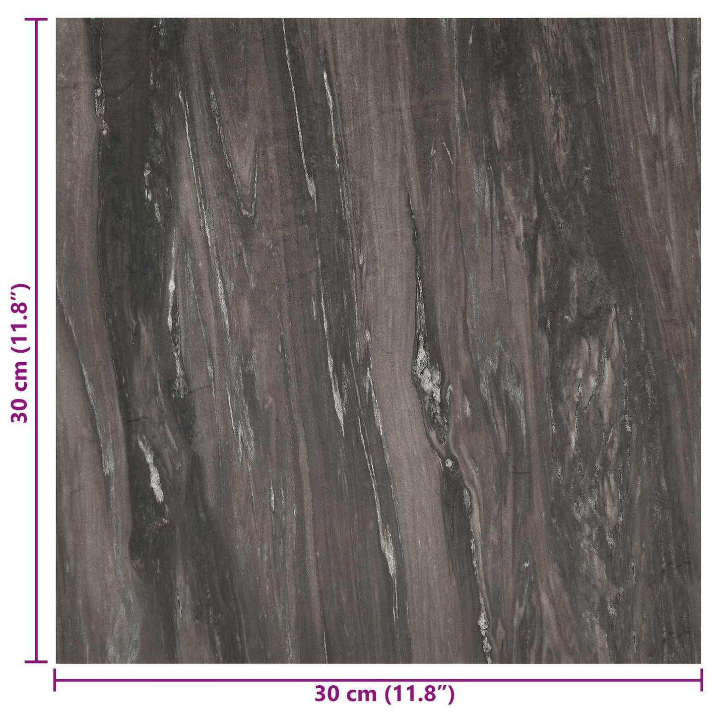 Self-adhesive Flooring Planks Dark Grey 30.5 x 30.5 cm 20 pcs