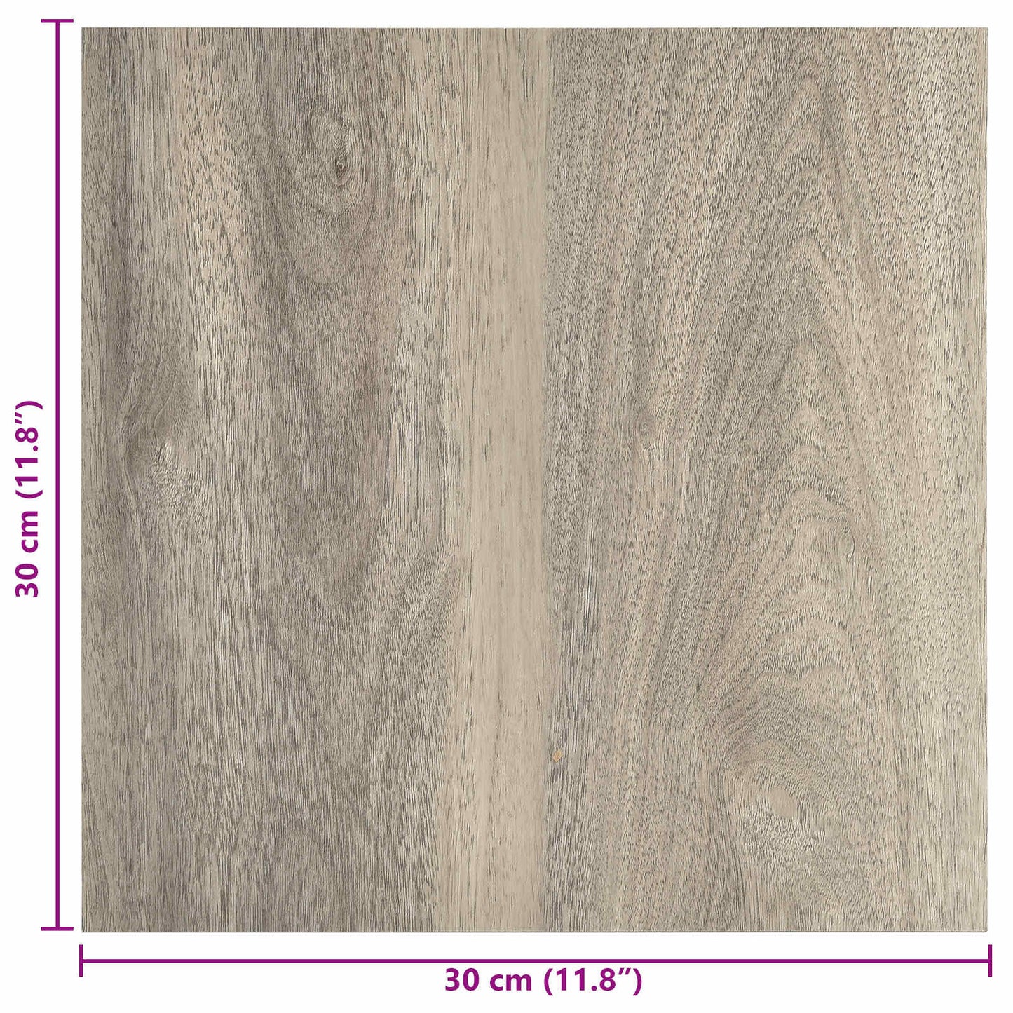Self-adhesive Flooring Planks Black and Wood 30.5 x 30.5 cm