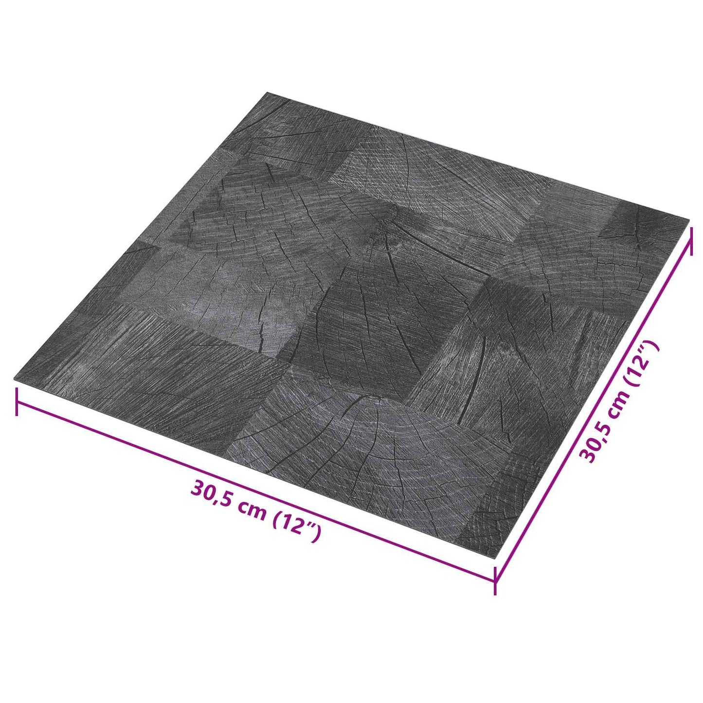 Self-adhesive Flooring Planks Wood Structure Grey