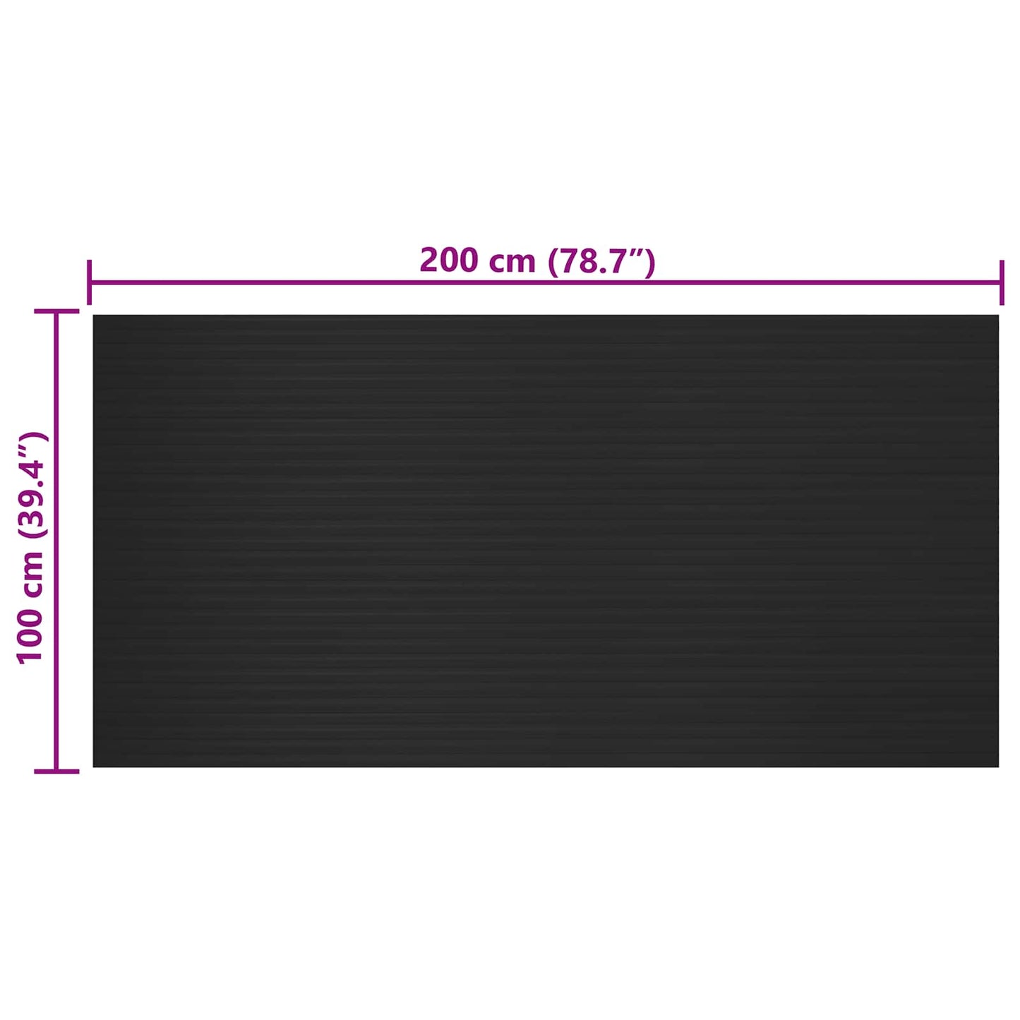 Floor Mat Black 1 x 2 m Rubber