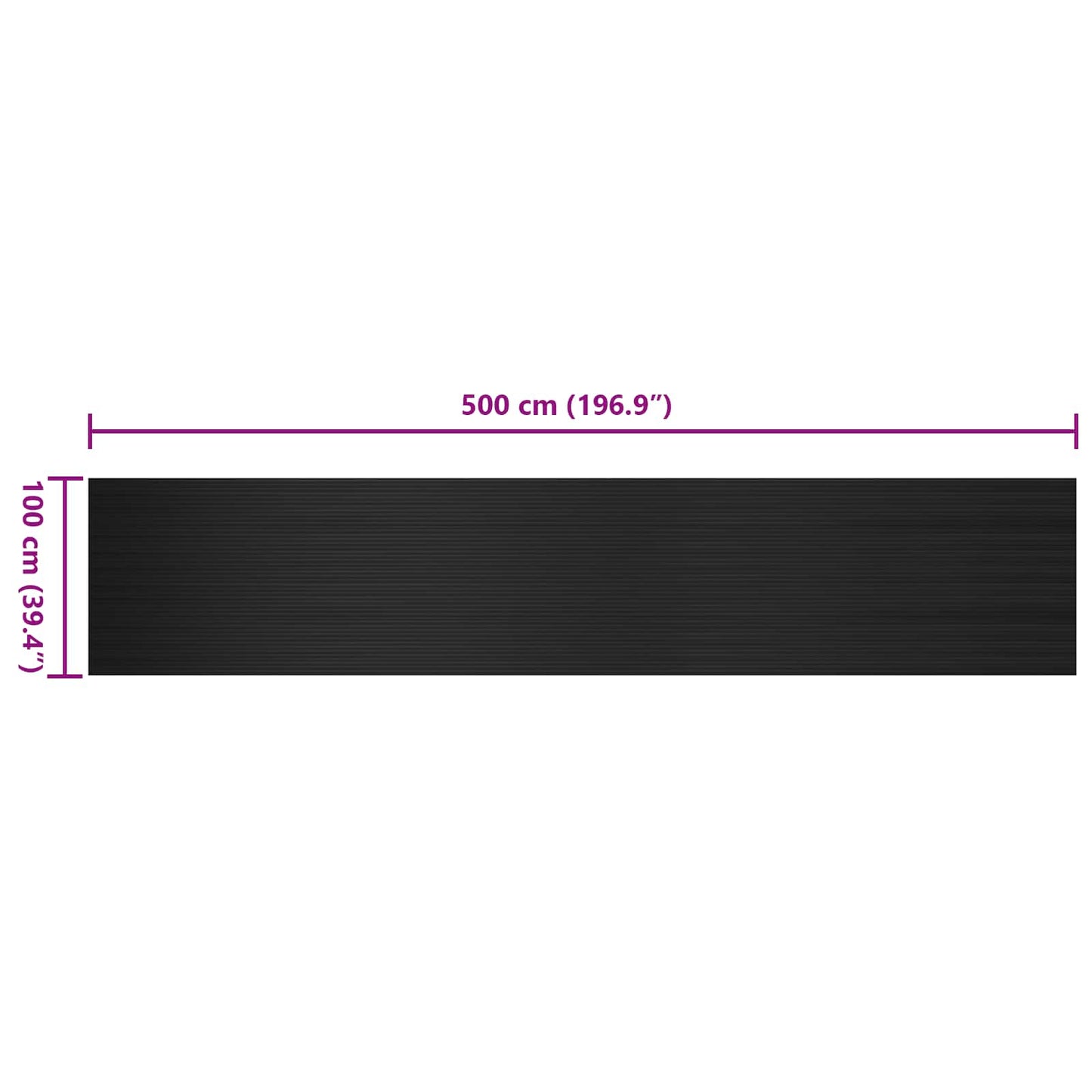 Floor Mat Black 1 x 5 m Rubber
