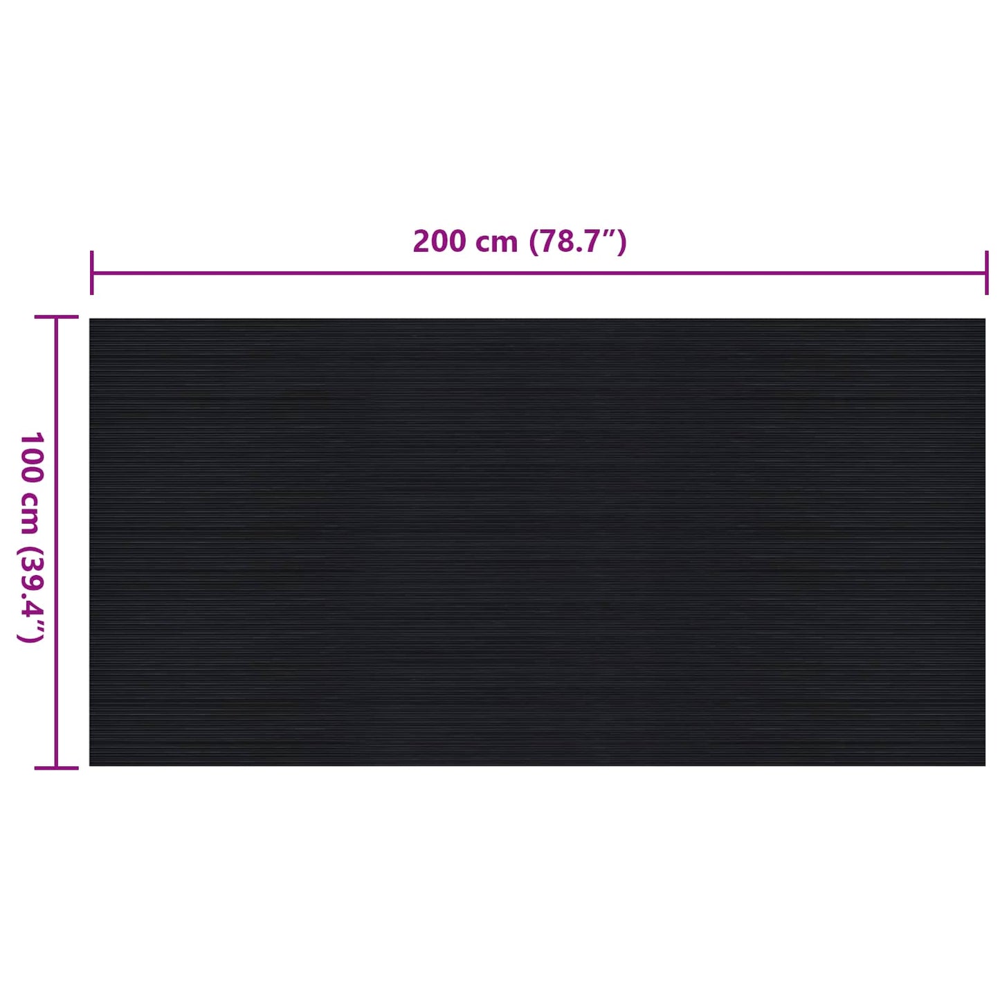 Floor Mat Black 1 x 2 m Rubber