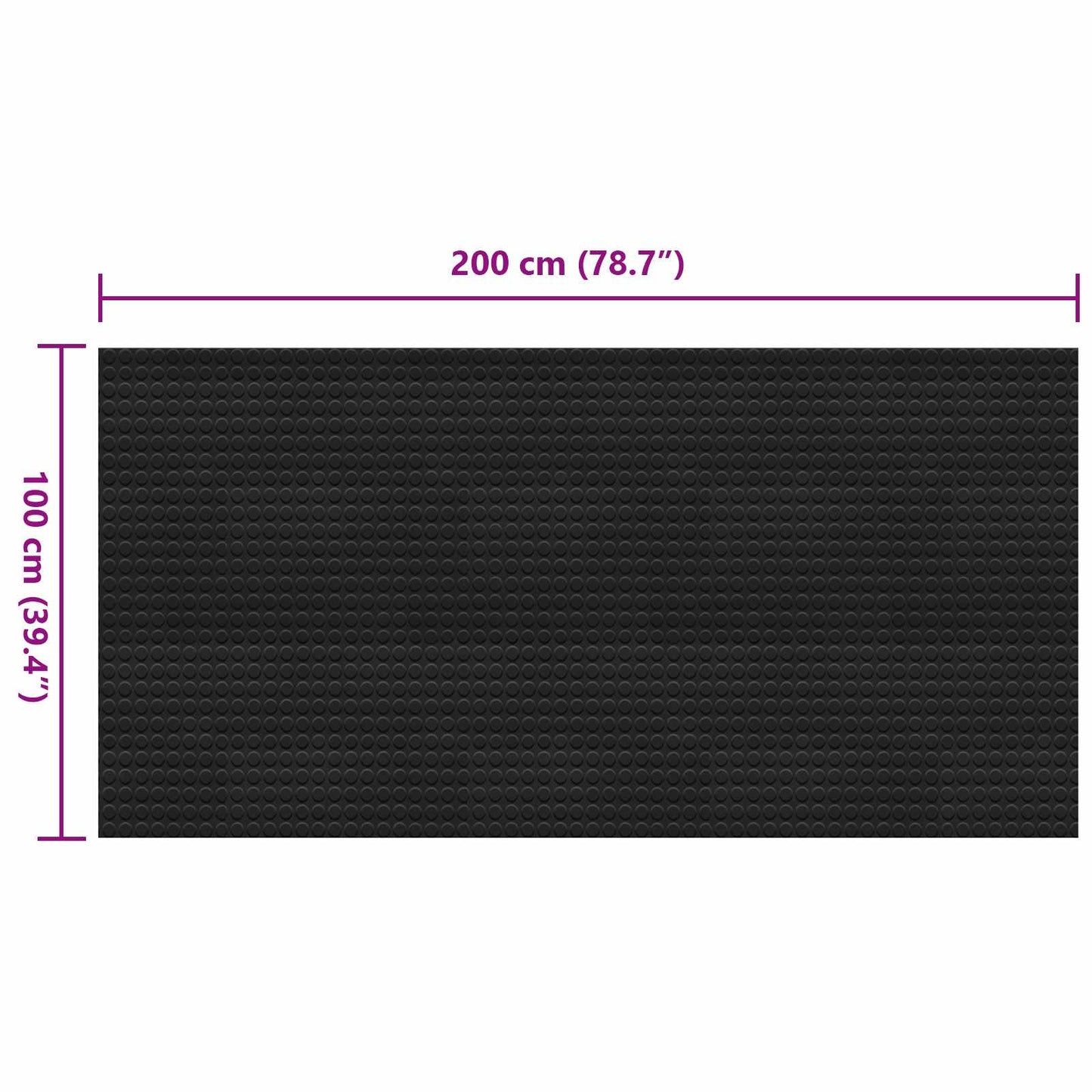 Floor Mat Black 1 x 2 m Rubber