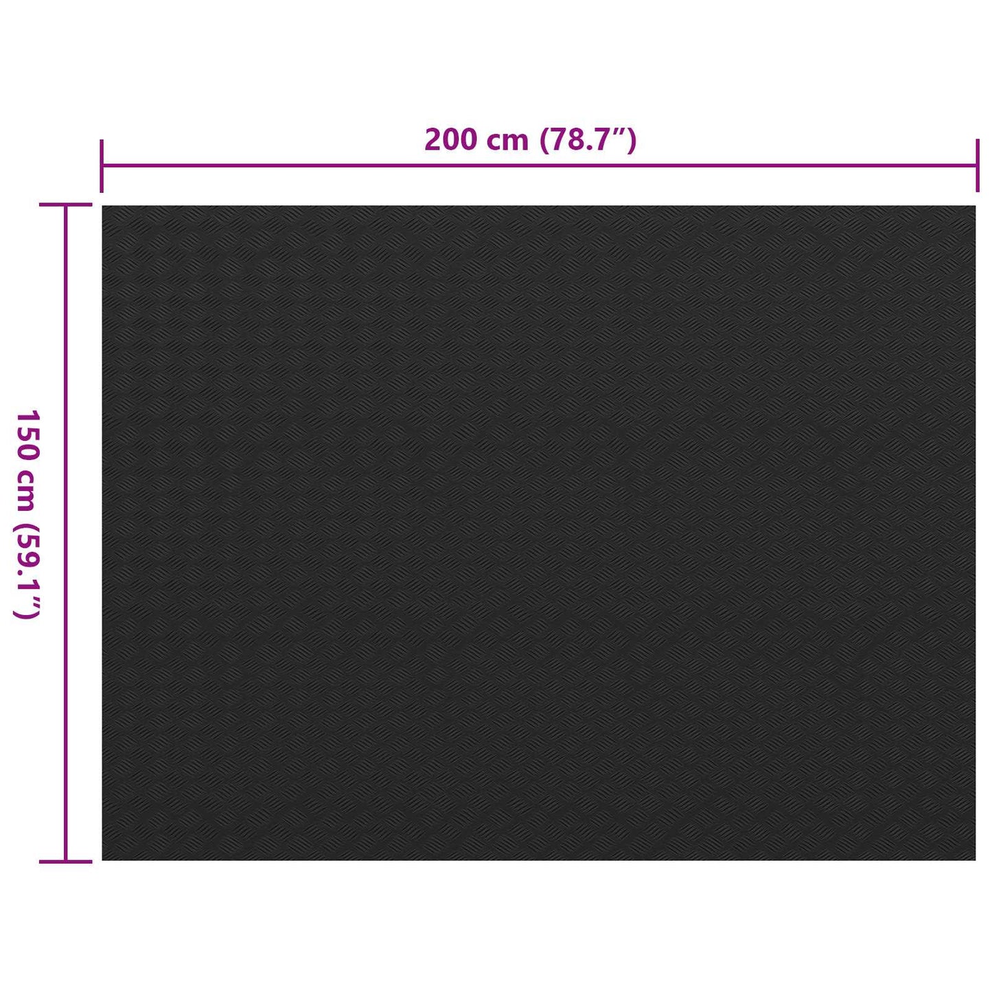 Floor Mat Black 1.5 x 2 m Rubber