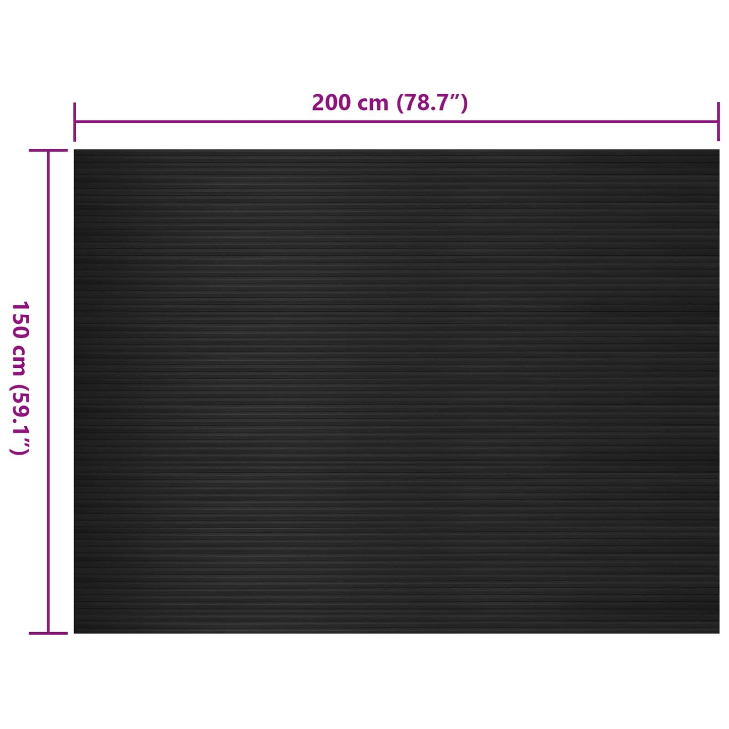 Floor Mat Black 1.5 x 2 m Rubber