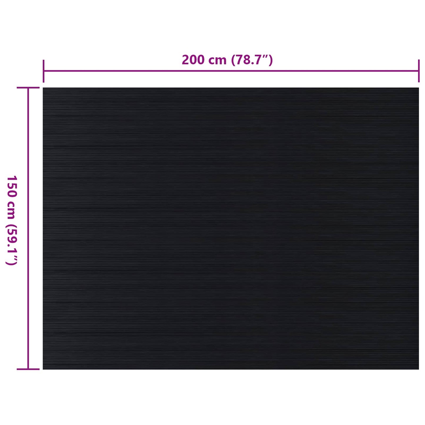 Floor Mat Black 1.5 x 2 m Rubber