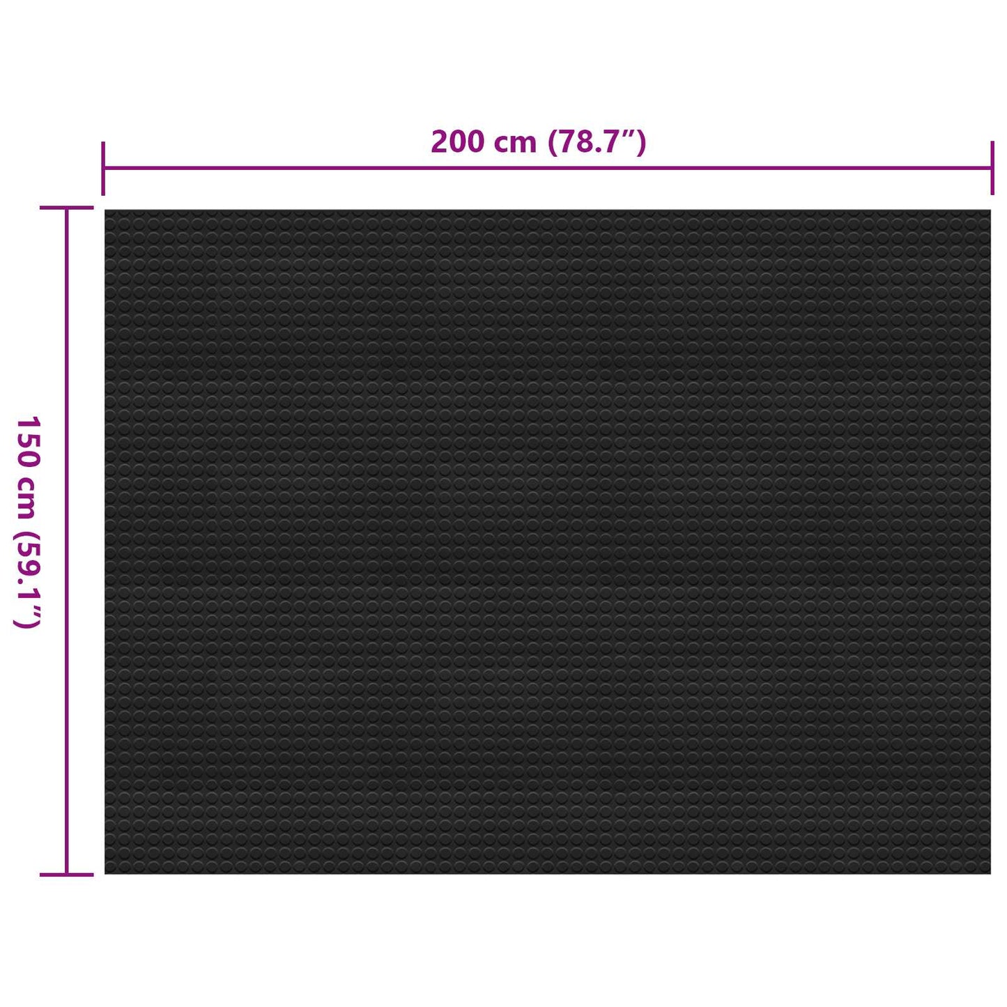 Floor Mat Black 1.5 x 2 m Rubber