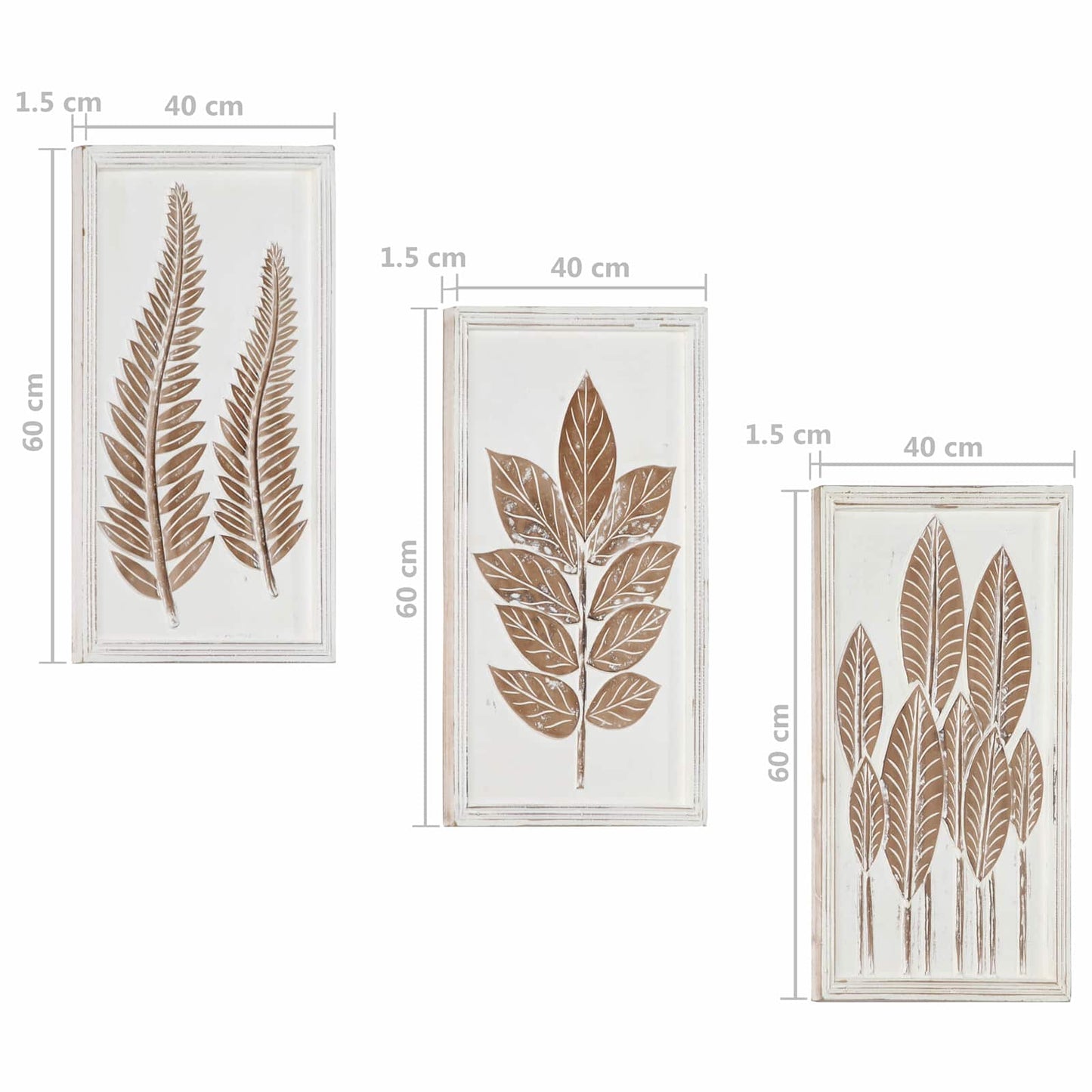 Art Decor 3 pcs 40 x 40 x 1.5 cm Engineered Wood