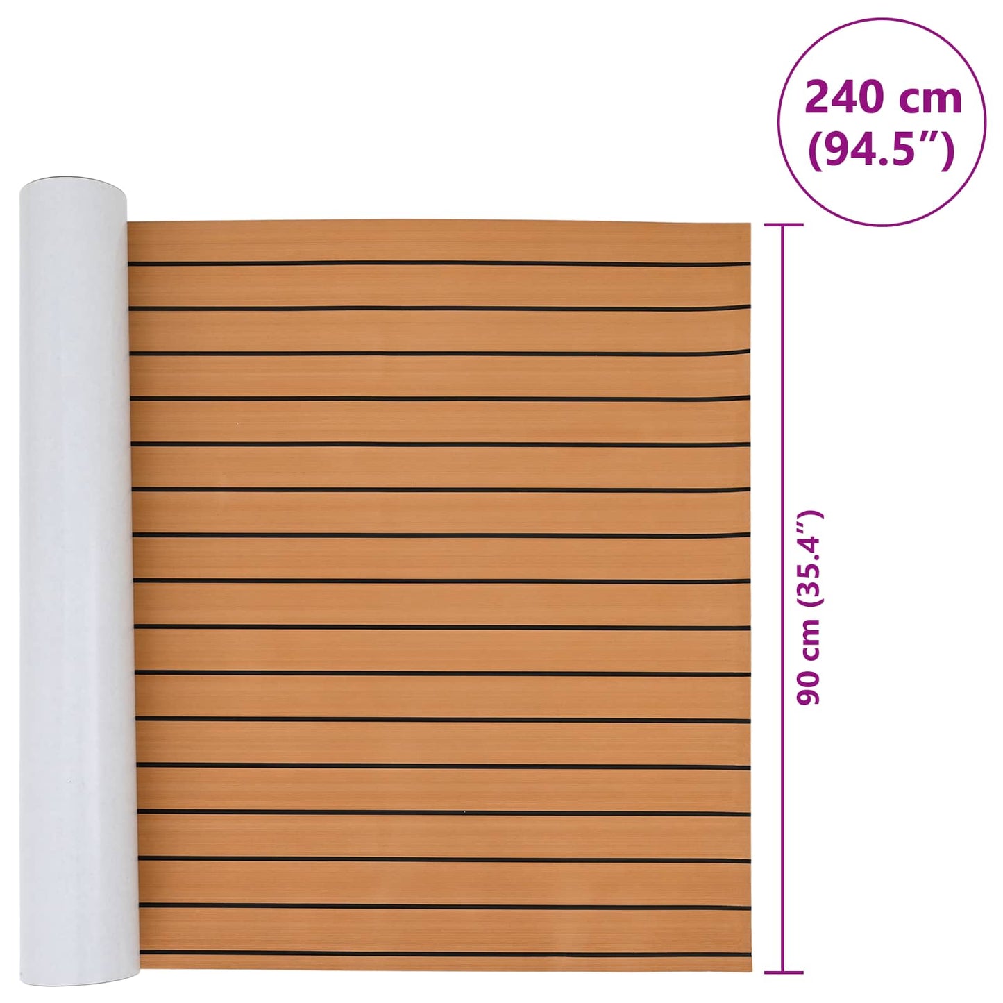 Boat Mat Brown and Black 240 x 90 cm EVA