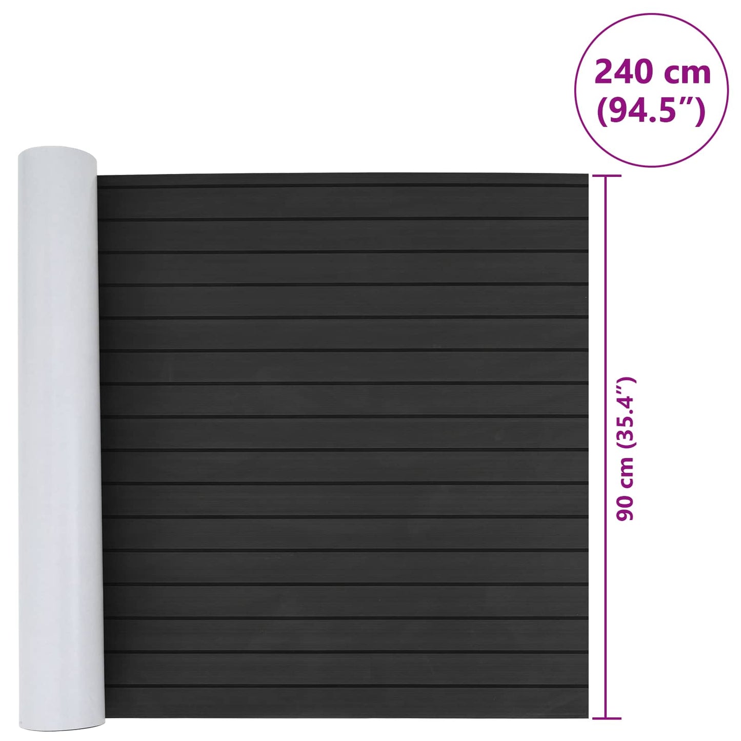 Boat Mat Striped Dark Grey and Black 240 x 90 cm EVA