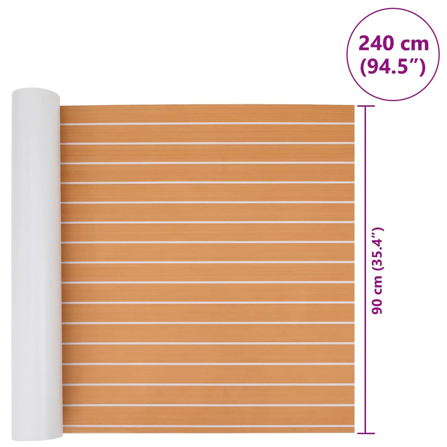 Boat Mat Striped Brown and White 240 x 90 cm EVA